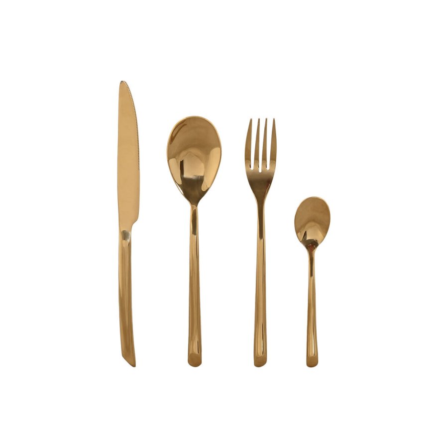 Bestik Home ESPRIT Gylden Rustfrit stl 1,8 x 0,8 x 23,5 cm 16 Dele #1