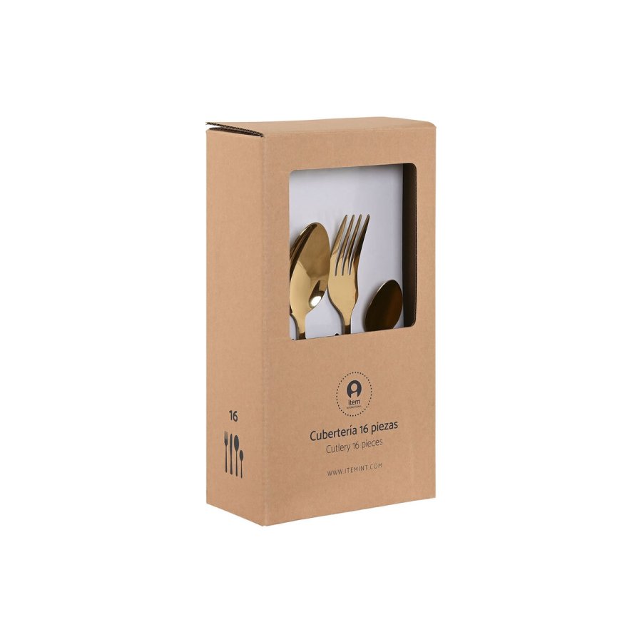 Bestik Home ESPRIT Gylden Rustfrit stl 2 x 0,4 x 24 cm 16 Dele #4
