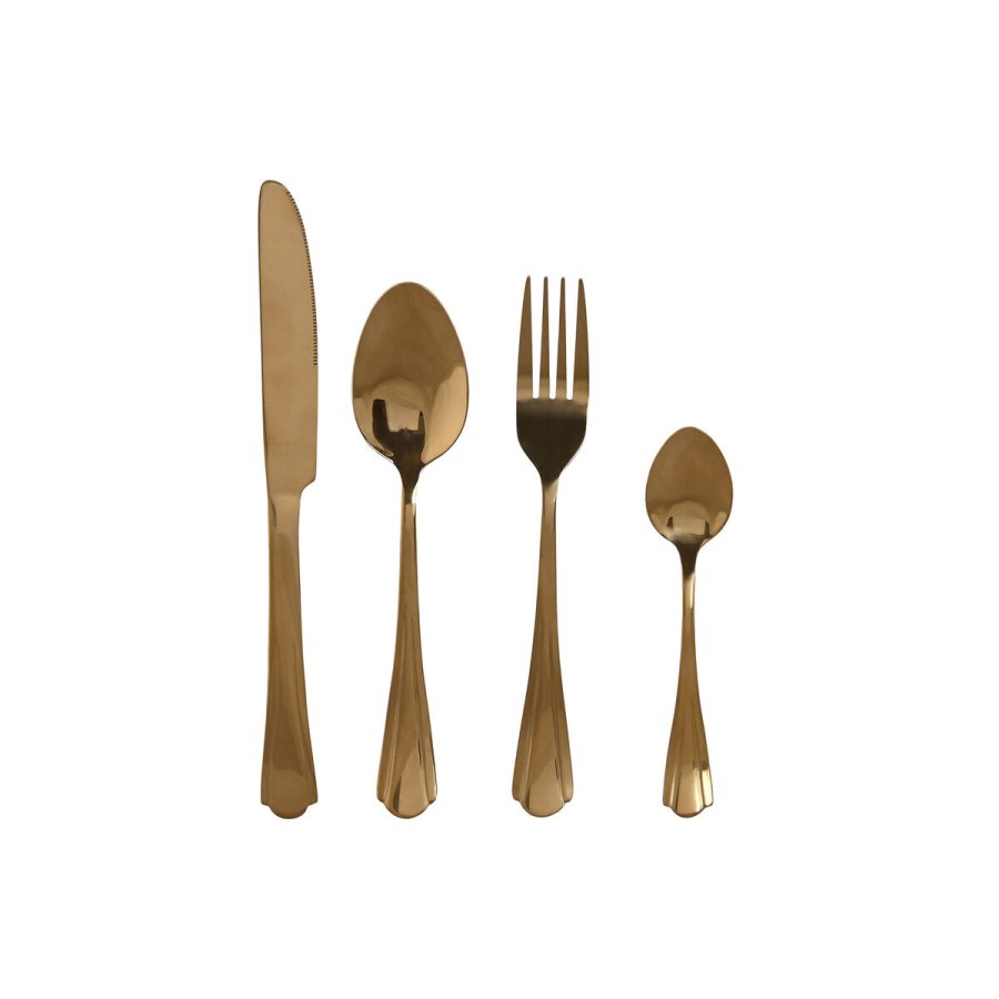 Bestik Home ESPRIT Gylden Rustfrit stl 2 x 0,4 x 24 cm 16 Dele #1
