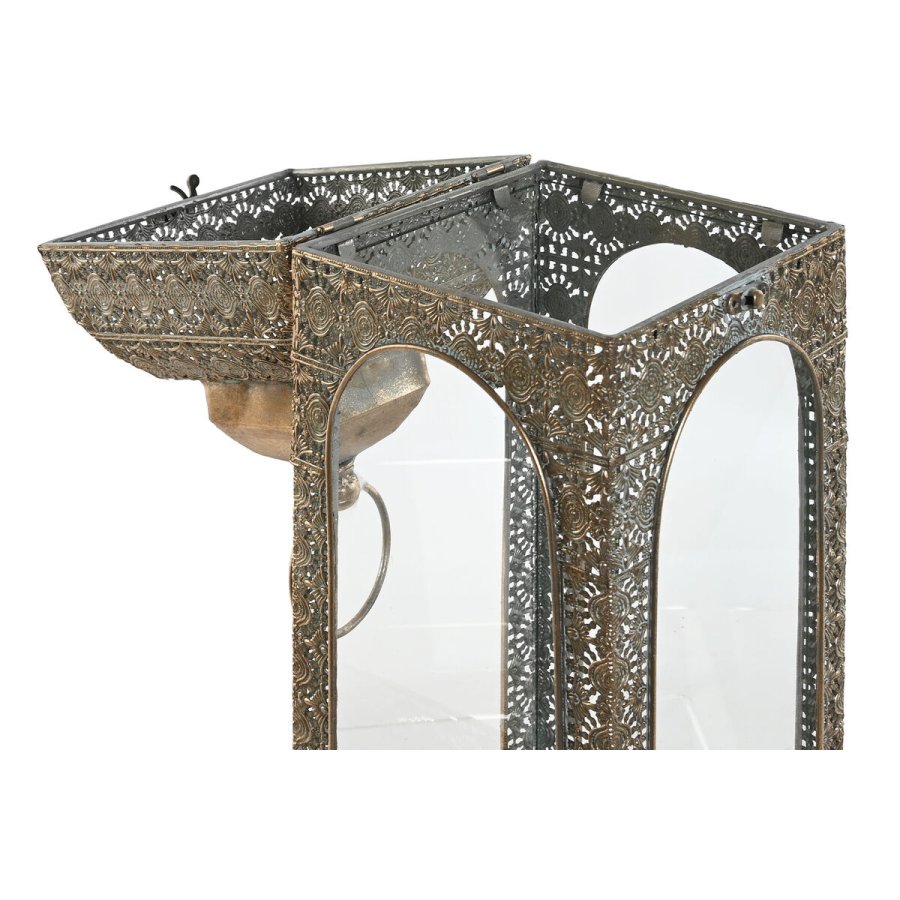Laantarn Home ESPRIT Gylden Metal Krystal Araber Afkldt 20 X 20 X 56 cm (2 Dele) #2