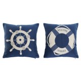 Pude Home ESPRIT Bl Hvid 45 x 10 x 45 cm (2 enheder) #1