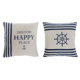 Pude Home ESPRIT Hvid Marinebl 45 x 10 x 45 cm (2 enheder) #1