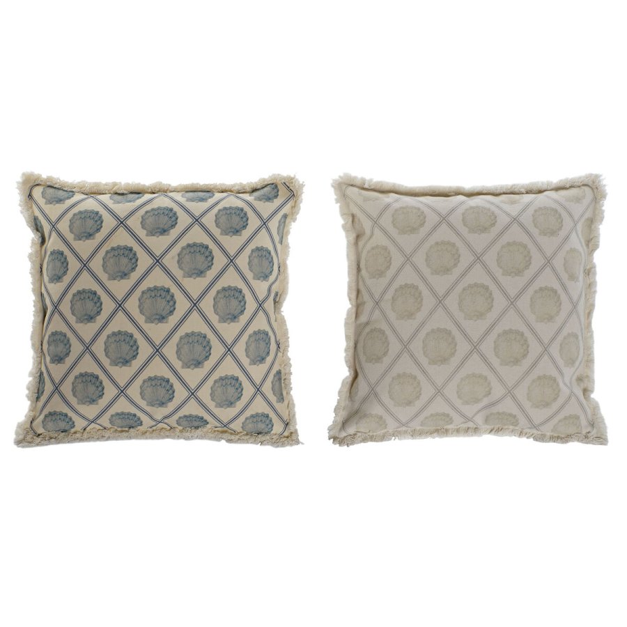 Pude Home ESPRIT Bl Beige 45 x 10 x 45 cm (2 enheder) #1