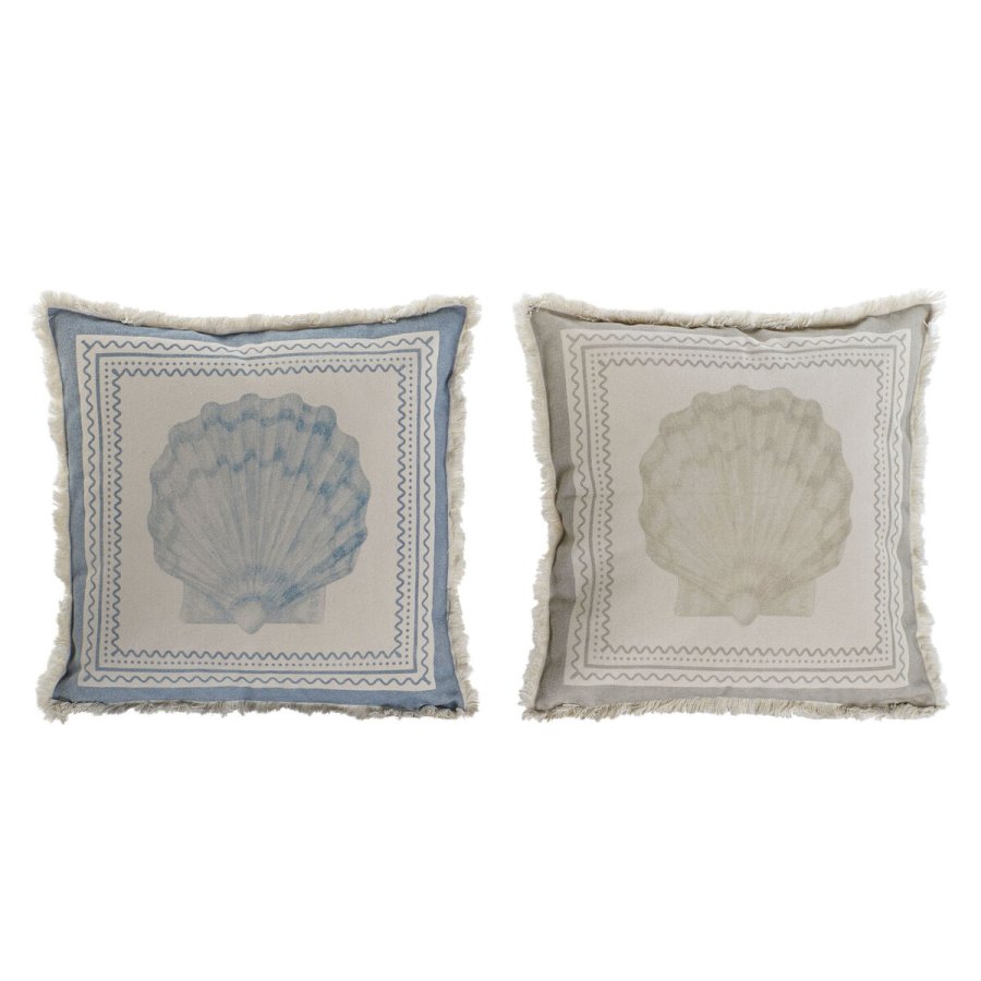 Pude Home ESPRIT Bl Beige 45 x 10 x 45 cm (2 enheder) #1
