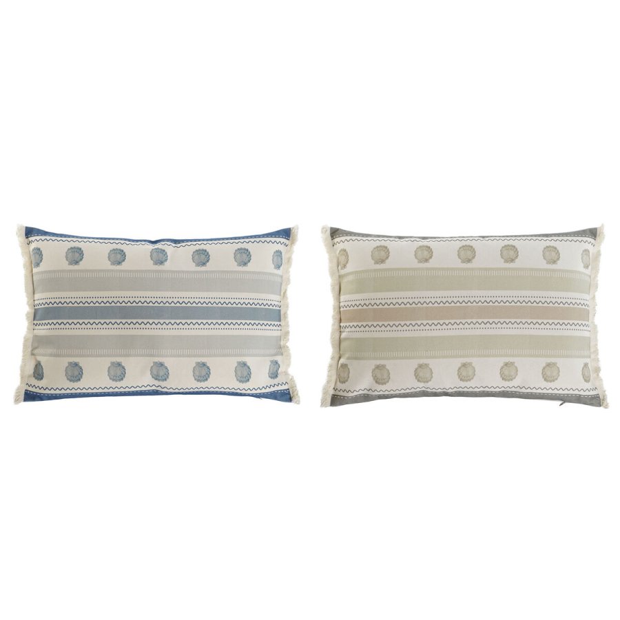 Pude Home ESPRIT Bl Beige 60 x 10 x 45 cm (2 enheder) #1
