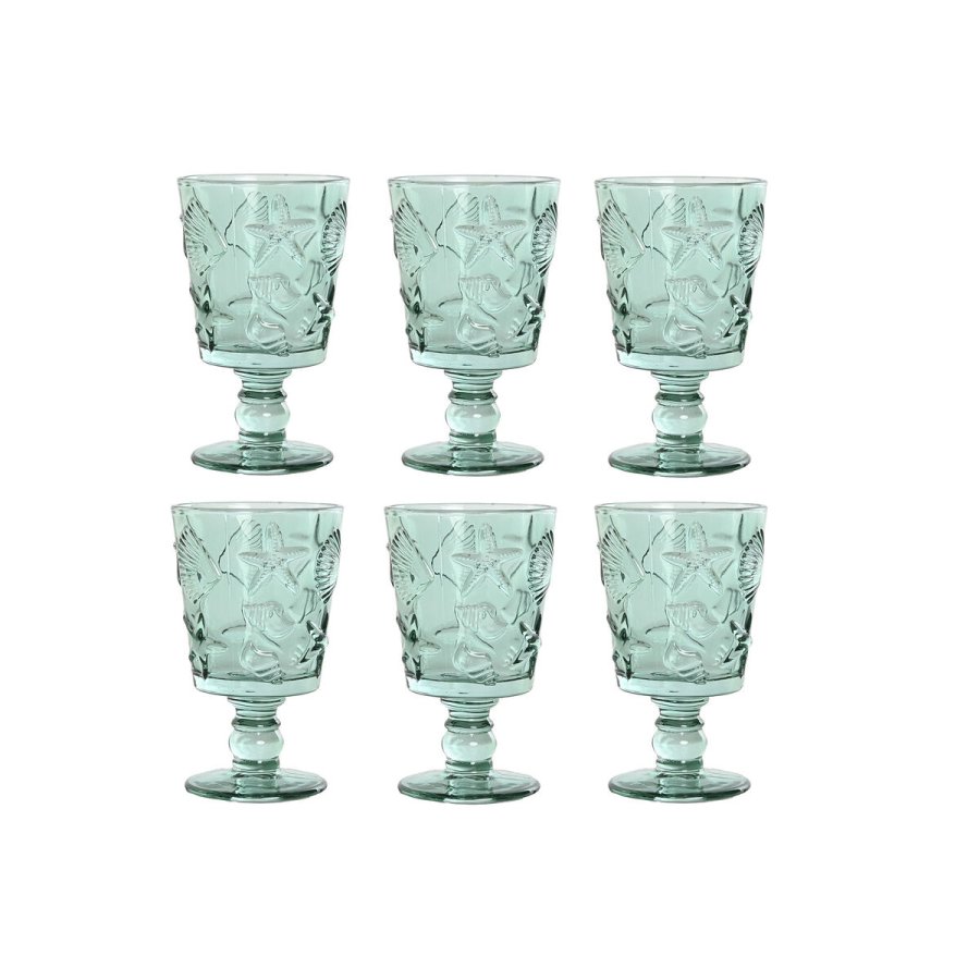 St med glas Home ESPRIT Turkisbl Krystal 345 ml (6 enheder) #1