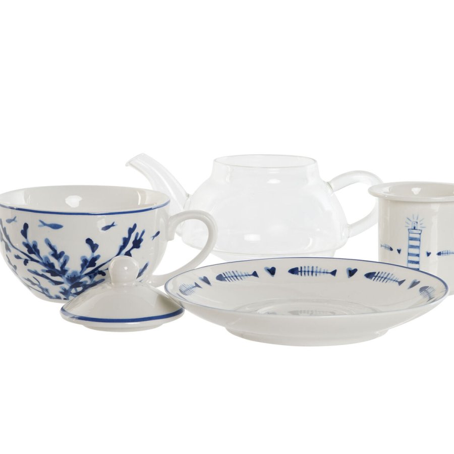 Tekande Home ESPRIT Bl Hvid Krystal Porceln #4