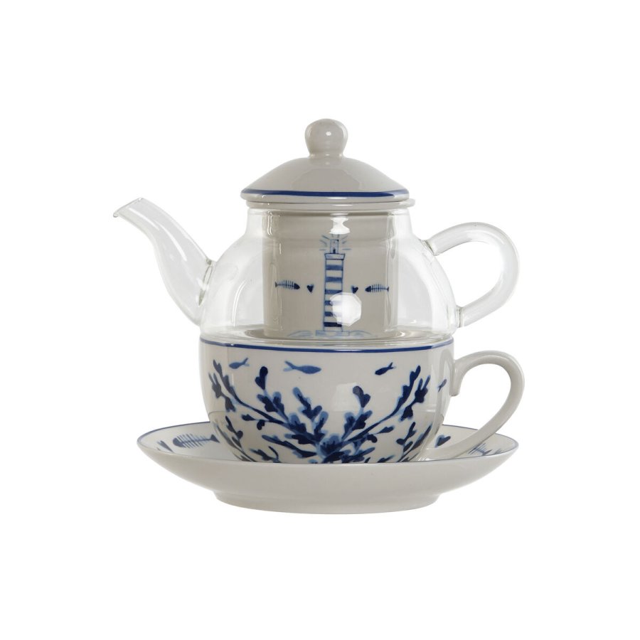 Tekande Home ESPRIT Bl Hvid Krystal Porceln #1