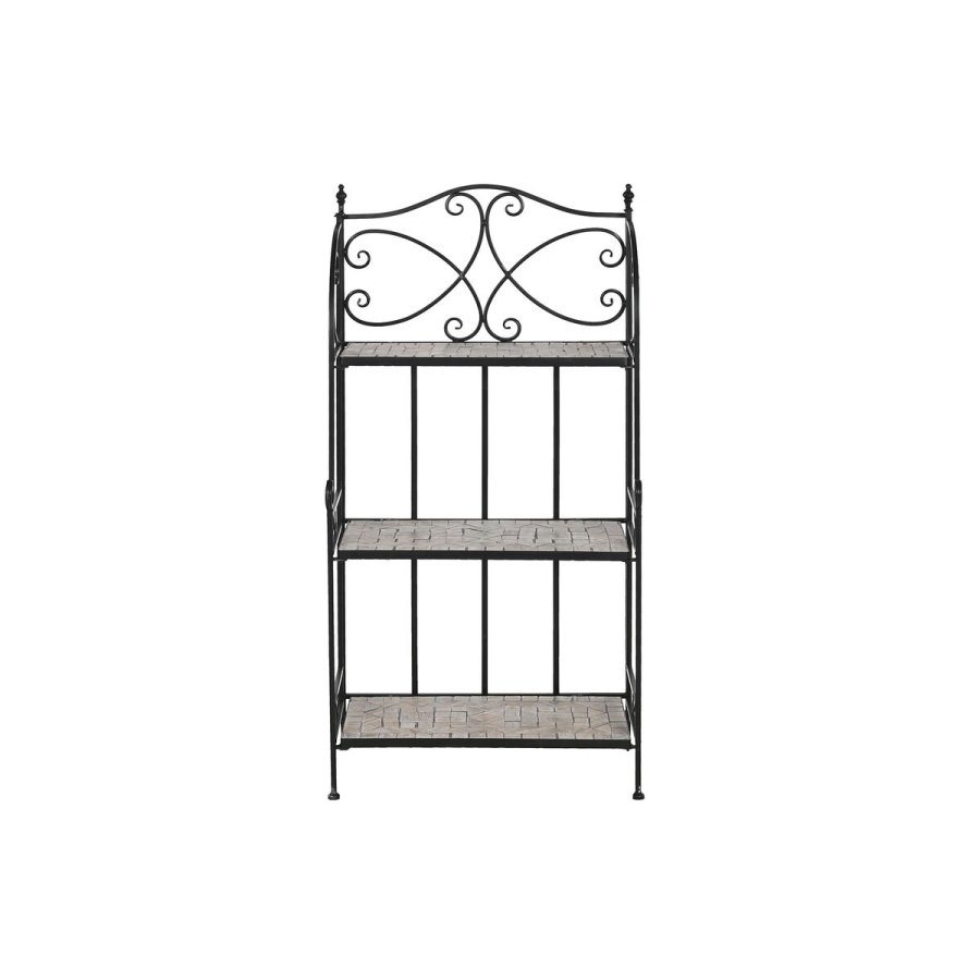 Hylder Home ESPRIT Sort Multifarvet Keramik jern 3 Hylder 54 x 29 x 121 cm 58 x 31,5 x 117 cm #6