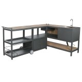 K�kken m�bler Home ESPRIT Gr� Natur 236 x 50 x 91 cm #1