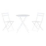 Spisebordst med 2 stole Home ESPRIT Hvid Metal 60 x 60 x 71 cm #1