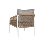Bord med 3 l�nestole Home ESPRIT Hvid Natur Lysegr� 189 x 73 x 84 cm #3