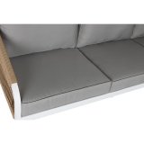 Bord med 3 l�nestole Home ESPRIT Hvid Natur Lysegr� 189 x 73 x 84 cm #6