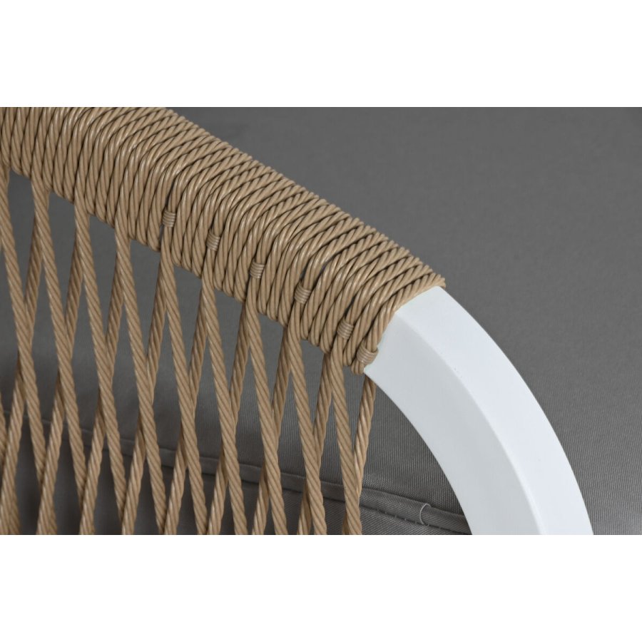 Bord med 3 l�nestole Home ESPRIT Hvid Natur Lysegr� 189 x 73 x 84 cm #7