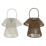 Solcellelampe Home ESPRIT Hvid Brun 31 x 31 x 30 cm (2 enheder) #1