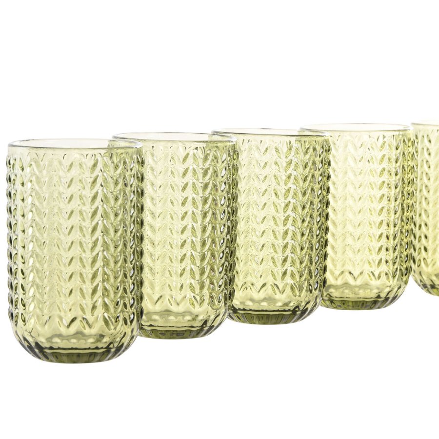 Glasst Home ESPRIT Grn Krystal Med relief 420 ml (6 enheder) #4