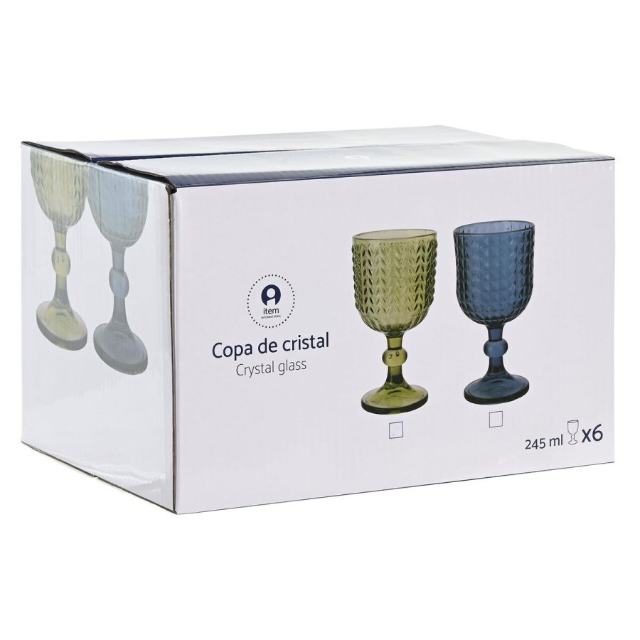 St med glas Home ESPRIT Grn Krystal 260 ml (6 enheder) #13