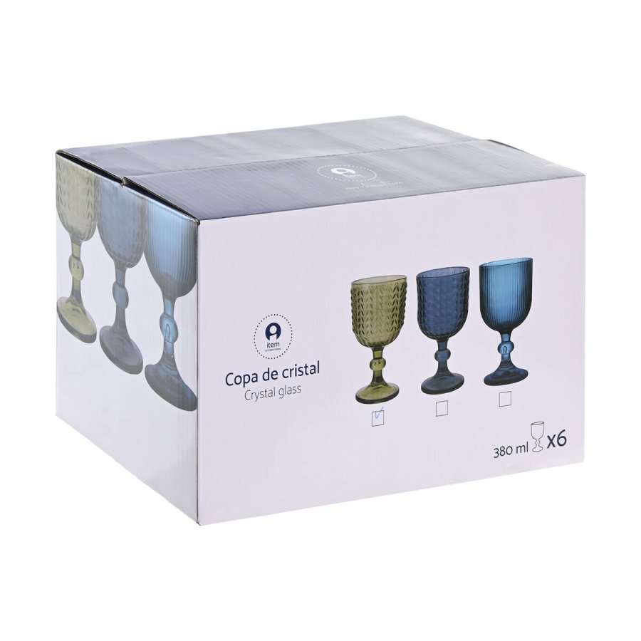 St med glas Home ESPRIT Grn Krystal 380 ml (6 enheder) #13