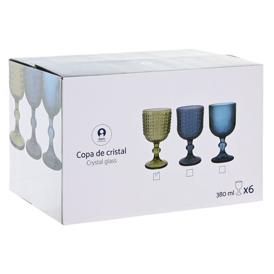St med glas Home ESPRIT Bl Krystal 380 ml (6 enheder) #13