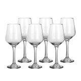 St med vinglas Home ESPRIT Gennemsigtig Krystal 410 ml (6 enheder) #1