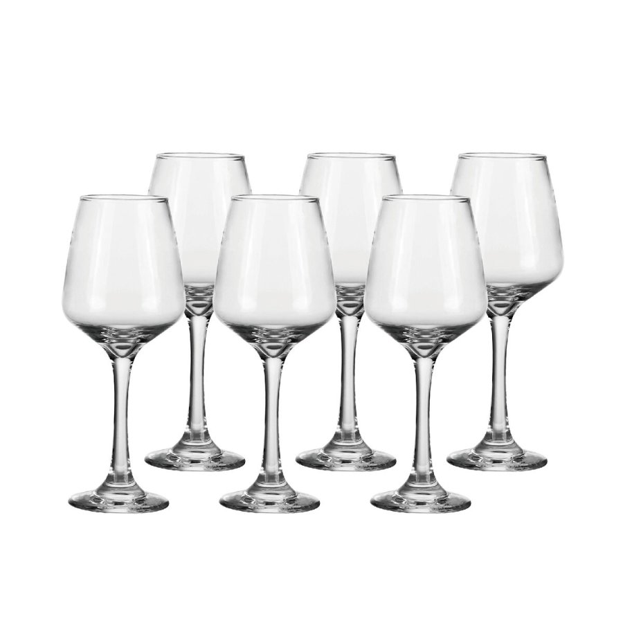 St med vinglas Home ESPRIT Gennemsigtig Krystal 360 ml (6 enheder) #1