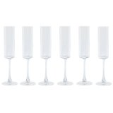 Flade champagne og cava glas Home ESPRIT Gennemsigtig Krystal 160 ml (6 enheder) #1