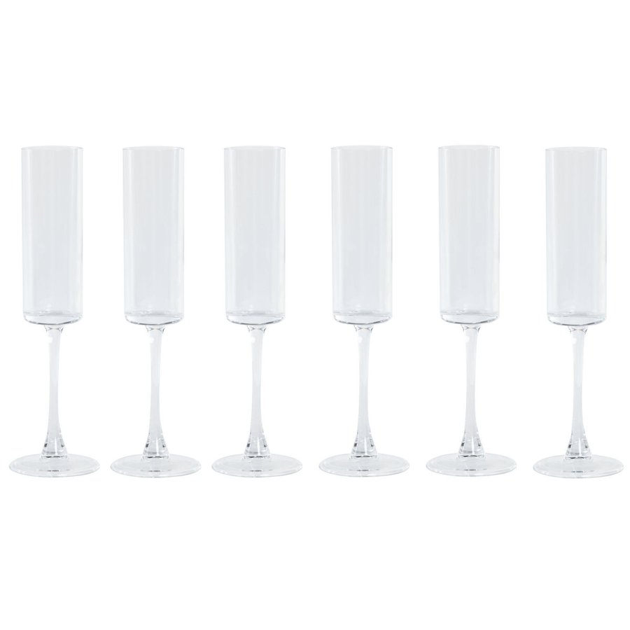 Flade champagne og cava glas Home ESPRIT Gennemsigtig Krystal 160 ml (6 enheder) #1