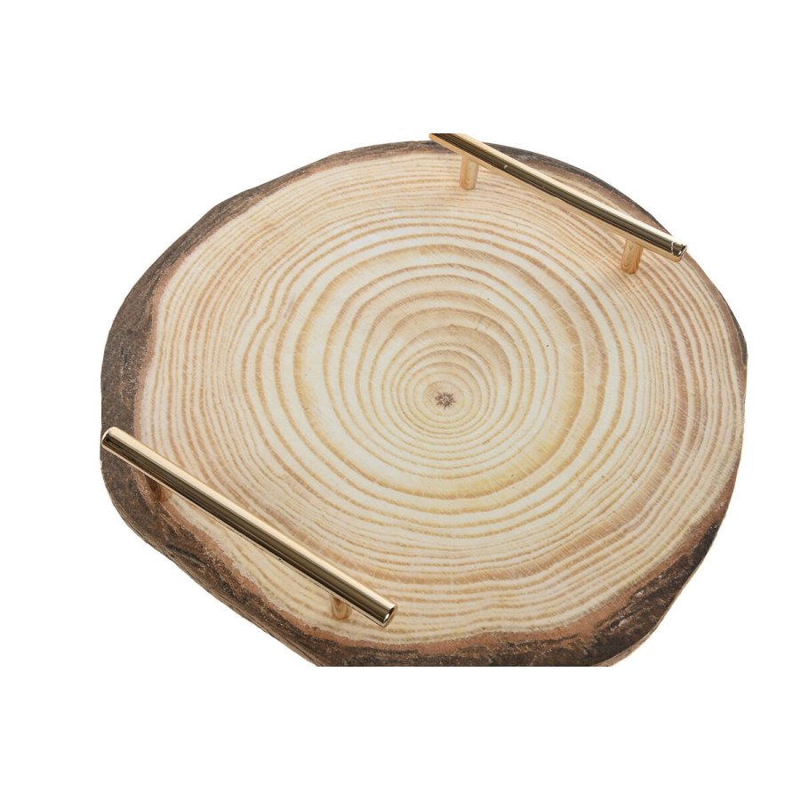 Borddekoration Home ESPRIT Brun Gylden Metal Tr MDF 30 x 30 x 4 cm (2 enheder) #2