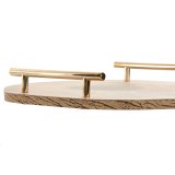 Borddekoration Home ESPRIT Brun Gylden Metal Tr MDF 30 x 30 x 4 cm (2 enheder) #3