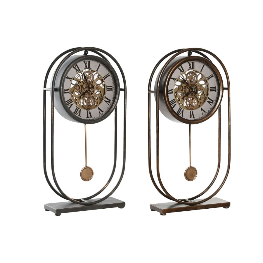 Namizna ura Home ESPRIT Sort Gylden Vintage (2 enheder) #1