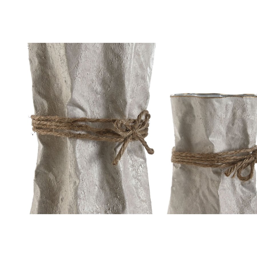 St med 3 Vaser Home ESPRIT Beige Metal Tov 17 x 17 x 54 cm (3 Dele) #2