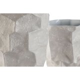 St med 2 Vaser Home ESPRIT Beige Metal Moderne 20 x 20 x 48 cm 19 x 19 x 48 cm (2 Dele) #2