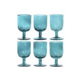 St med glas Home ESPRIT Turkisbl Krystal 300 ml (6 enheder) #1