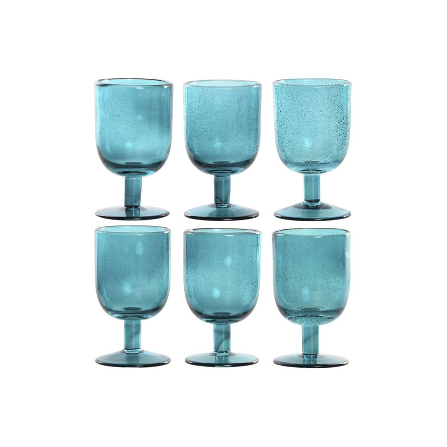 St med glas Home ESPRIT Turkisbl Krystal 300 ml (6 enheder) #1