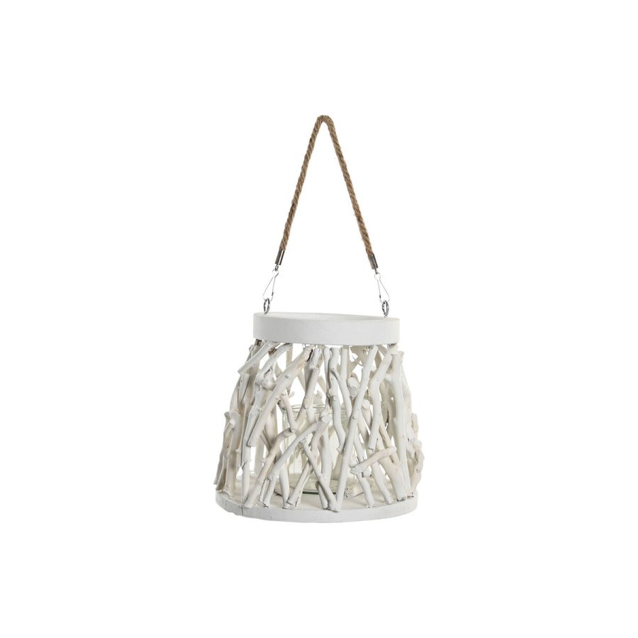 Lyseholder Home ESPRIT Hvid Tr Krystal 35 x 35 x 32 cm (2 enheder) #3