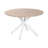 Spisebord Home ESPRIT Hvid Brun Jern Tr MDF 120 x 120 x 75 cm #1