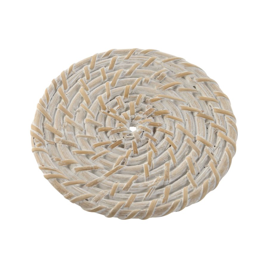 Varmebrikker Home ESPRIT Hvid Natur Bambus Spanskrr 12 x 12 x 6 cm #7