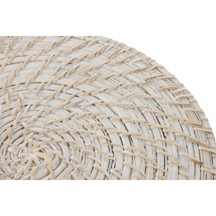 Dkkeserviet Home ESPRIT Hvid Natur Bambus Spanskrr 34 x 34 x 1,5 cm #4