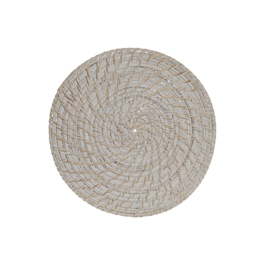 Dkkeserviet Home ESPRIT Hvid Natur Bambus Spanskrr 34 x 34 x 1,5 cm #1