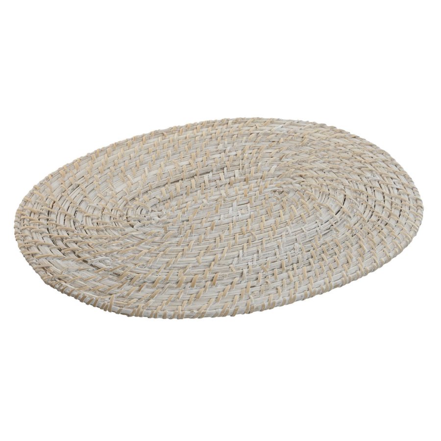 Dkkeservietter Home ESPRIT Hvid Natur Bambus Spanskrr 40 x 30 x 1 cm #7