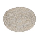 Dkkeservietter Home ESPRIT Hvid Natur Bambus Spanskrr 40 x 30 x 1 cm #1