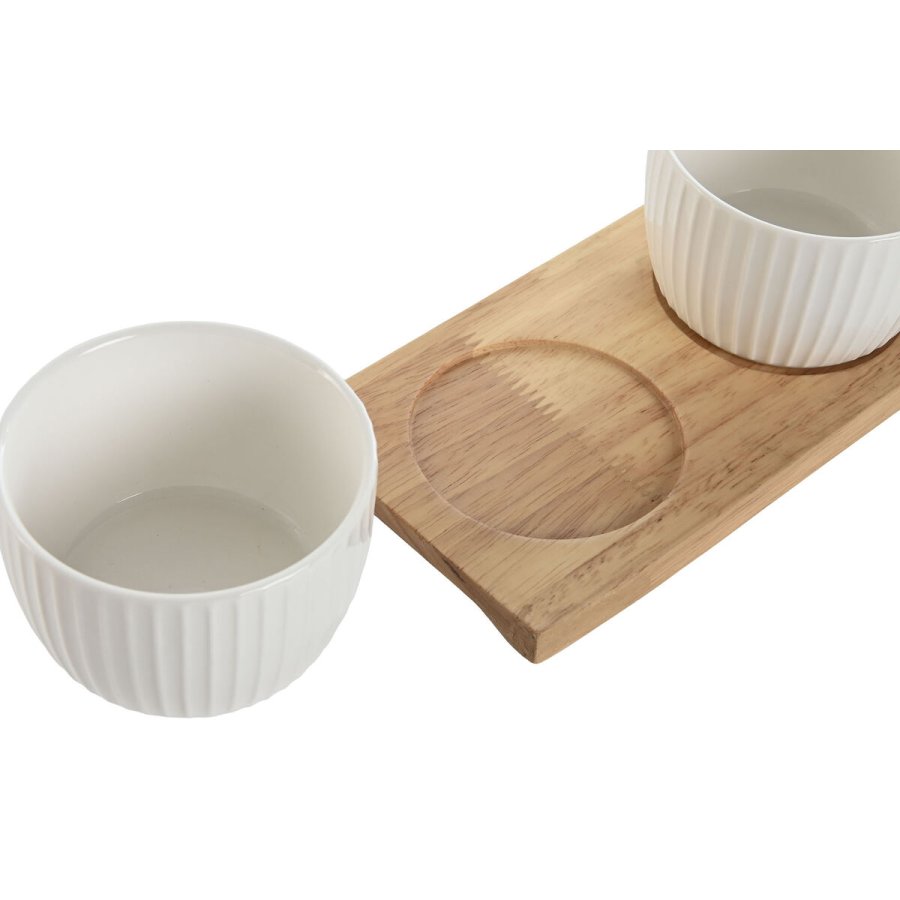 St til appetizere Home ESPRIT Hvid Natur Urban 28 x 9,6 x 6,2 cm 3 Dele #4