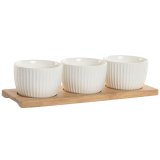 St til appetizere Home ESPRIT Hvid Natur Urban 28 x 9,6 x 6,2 cm 3 Dele #1