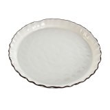 Flad Plade Home ESPRIT Hvid Brun Porceln 26 x 26 x 11 cm #4