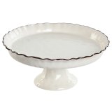 Flad Plade Home ESPRIT Hvid Brun Porceln 26 x 26 x 11 cm #1