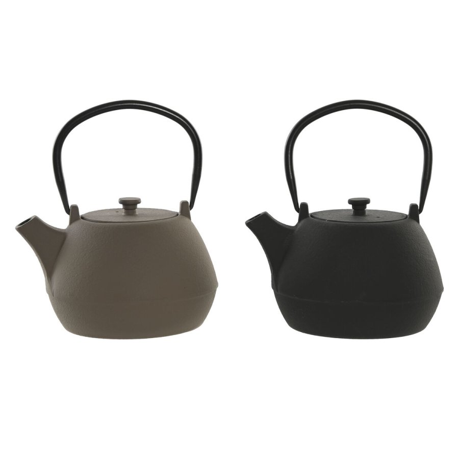 Tekande Home ESPRIT Sort Beige Rustfrit stl Jern 1,2 L (2 enheder) #1