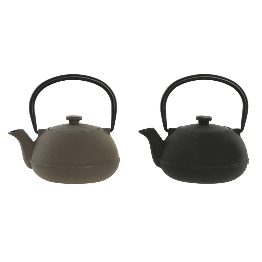 Tekande Home ESPRIT Sort Beige Rustfrit stl Jern 300 ml (2 enheder) #1