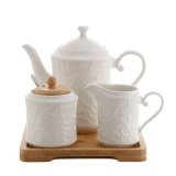 Tekande Home ESPRIT Hvid Bambus Porceln #1