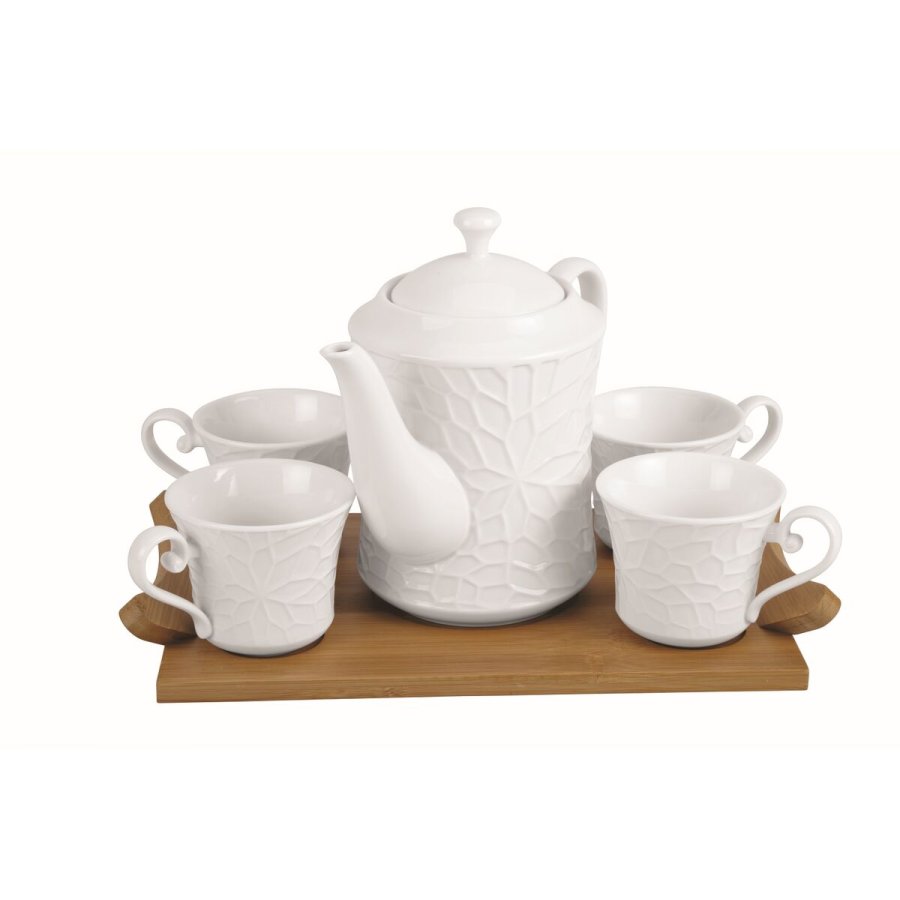 Dele kaffekopst Home ESPRIT Hvid Bambus Porceln #1