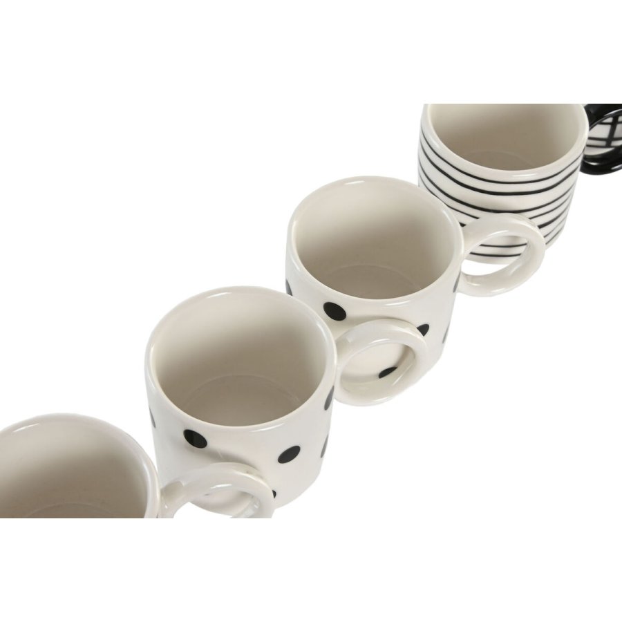Dele kaffekopst Home ESPRIT Hvid Sort Porceln 90 ml #7